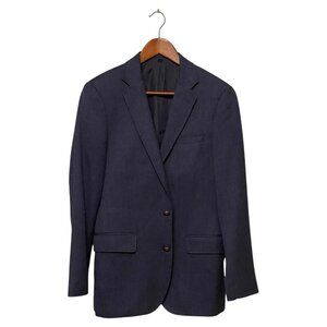 J Crew Thompson Blue University Blazer Men's 36R Single Breasted 2 Button Brass